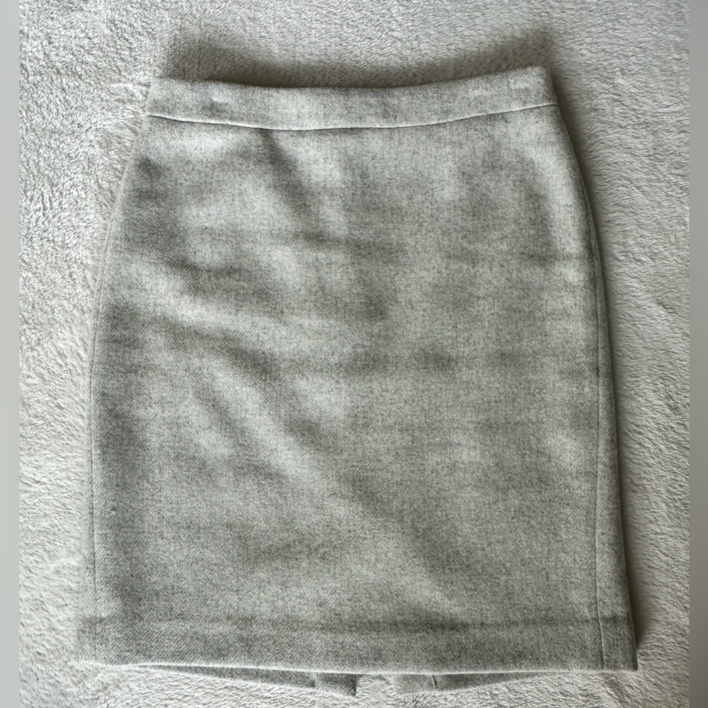 J Crew The Pencil Skirt Womens Size 4 Gray Double Serge Wool Blend Career
